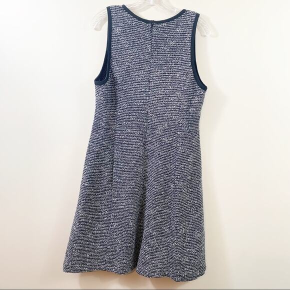 J Crew Tweed Boucle Black/White Sleeveless Fit & Flare Dress - Picture 7 of 8